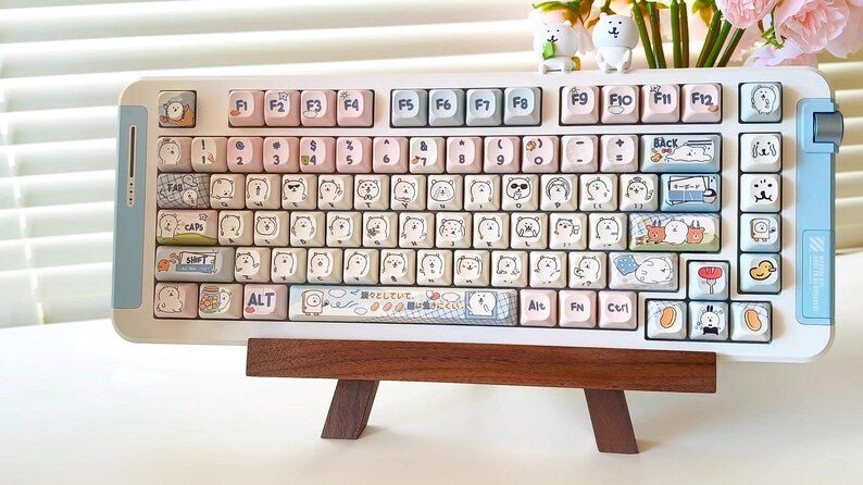 Cute Funny Emote Bear Theme Keycap Set - KeyArtisan