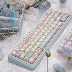 Cute Funny Emote Bear Theme Keycap Set - KeyArtisan