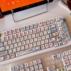 Cute Funny Emote Bear Theme Keycap Set - KeyArtisan