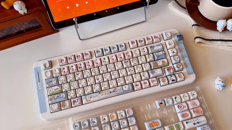 Cute Funny Emote Bear Theme Keycap Set - KeyArtisan
