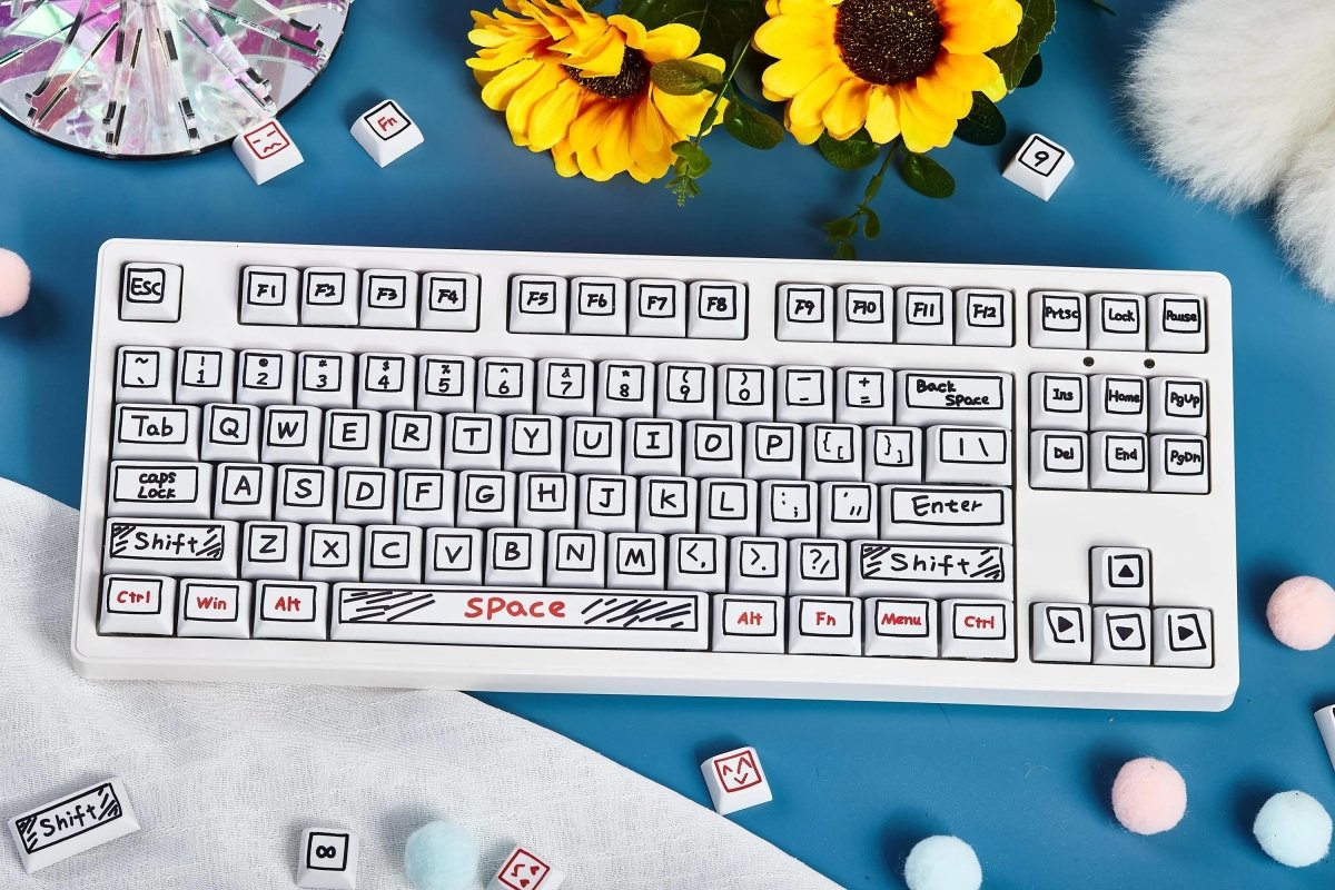 Cute Graffiti Theme PBT XDA Keycap Set - KeyArtisan