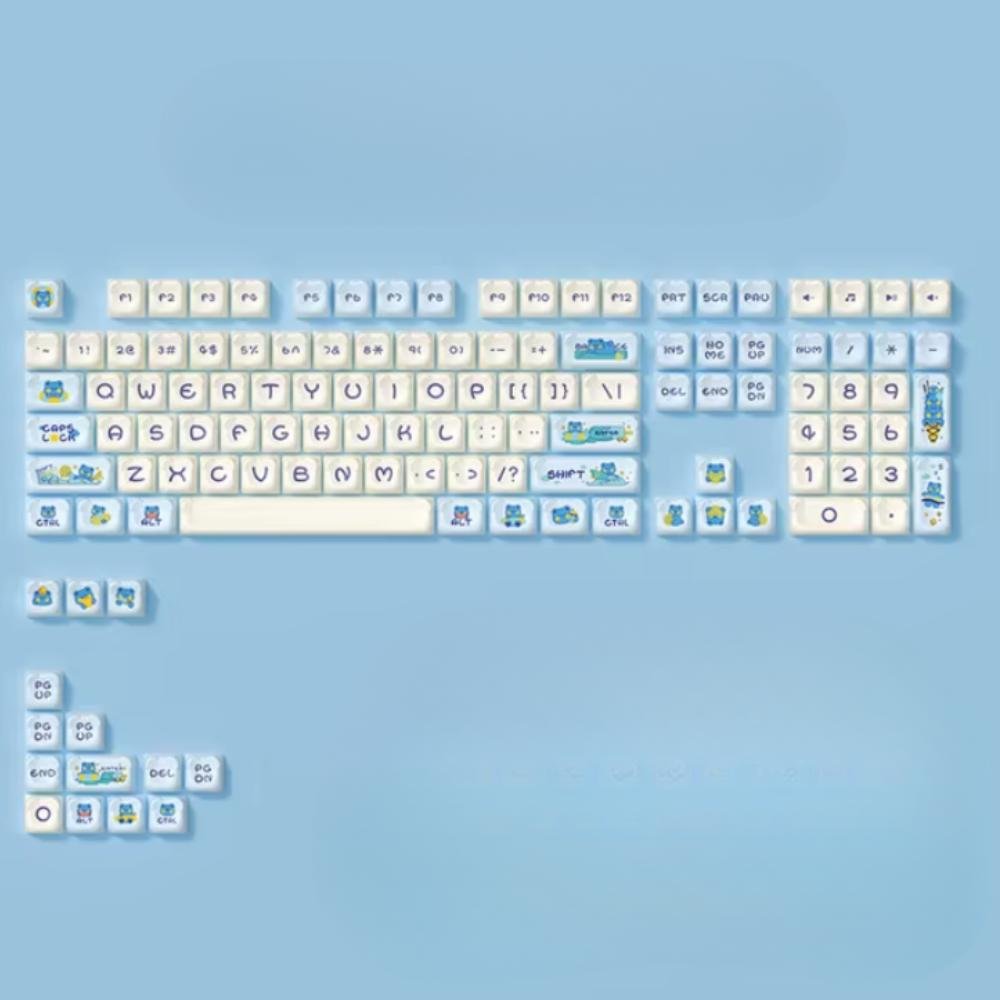 Cute Green Bear - Shaped Keycap Set - KeyArtisan
