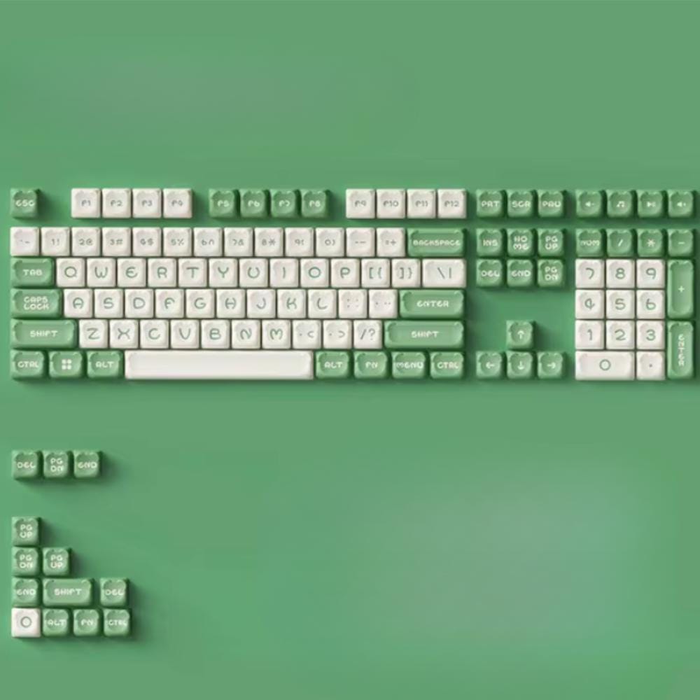 Cute Green Bear - Shaped Keycap Set - KeyArtisan