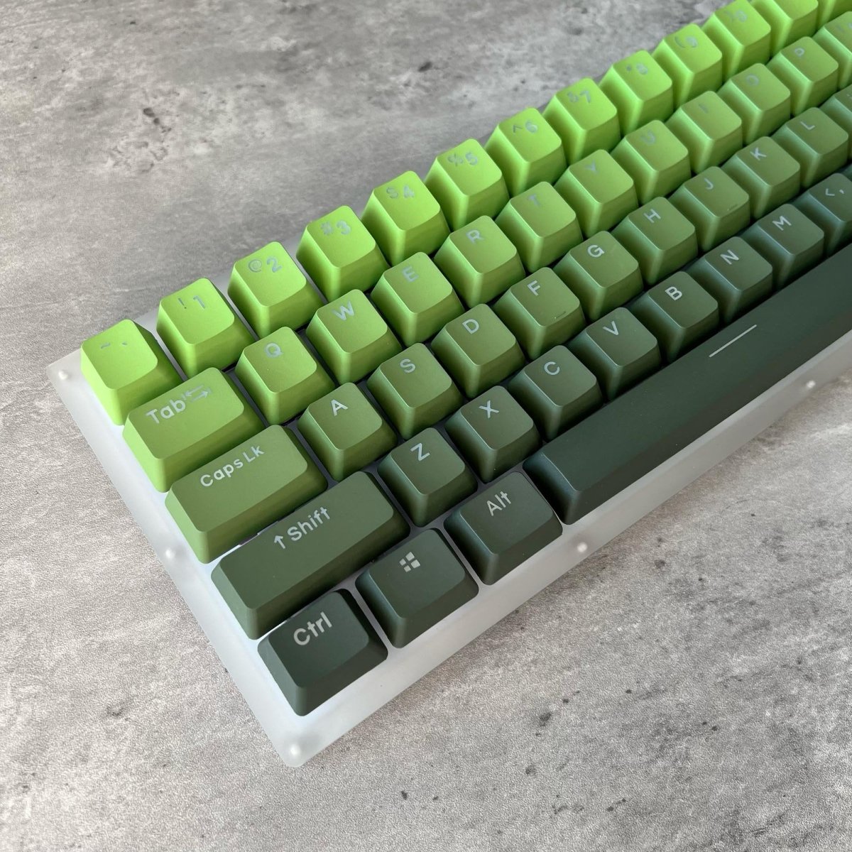 Cute Green Gradient Matcha Backlit Keycap Set - KeyArtisan