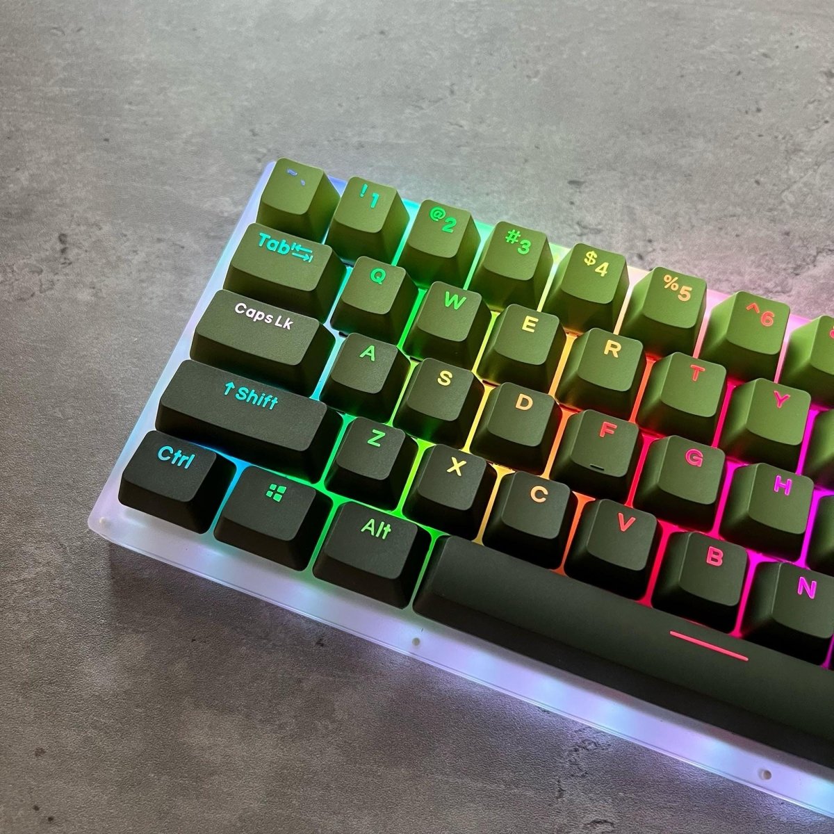 Cute Green Gradient Matcha Backlit Keycap Set - KeyArtisan