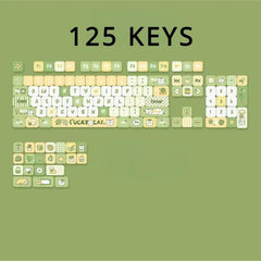 Cute Green Lucky Cat Theme Artisan Keycap Set - KeyArtisan
