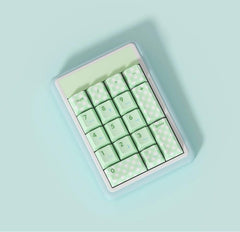 Cute Green Matcha Mint Plaid Keycap Set - KeyArtisan