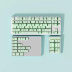 Cute Green Matcha Mint Plaid Keycap Set - KeyArtisan