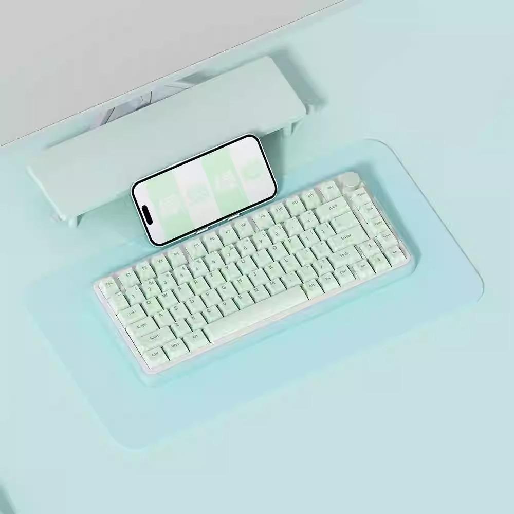 Cute Green Matcha Mint Plaid Keycap Set - KeyArtisan