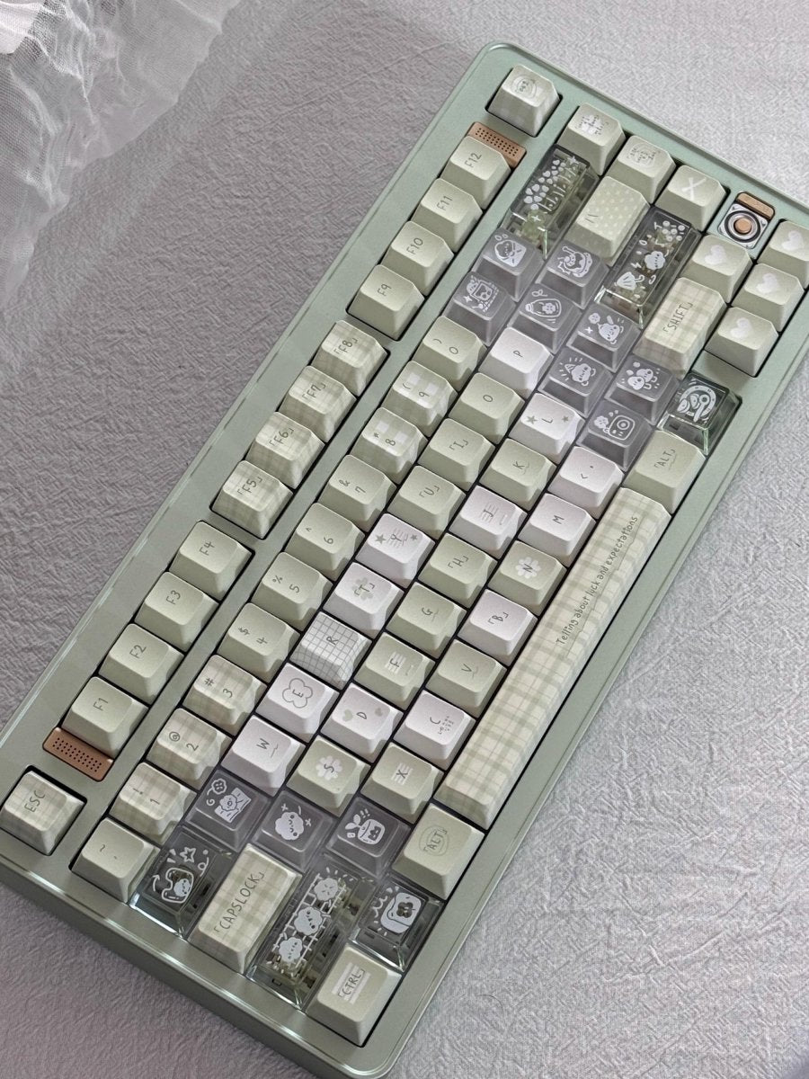 Cute Green Matcha Pastel Artisan Keycap Set - KeyArtisan