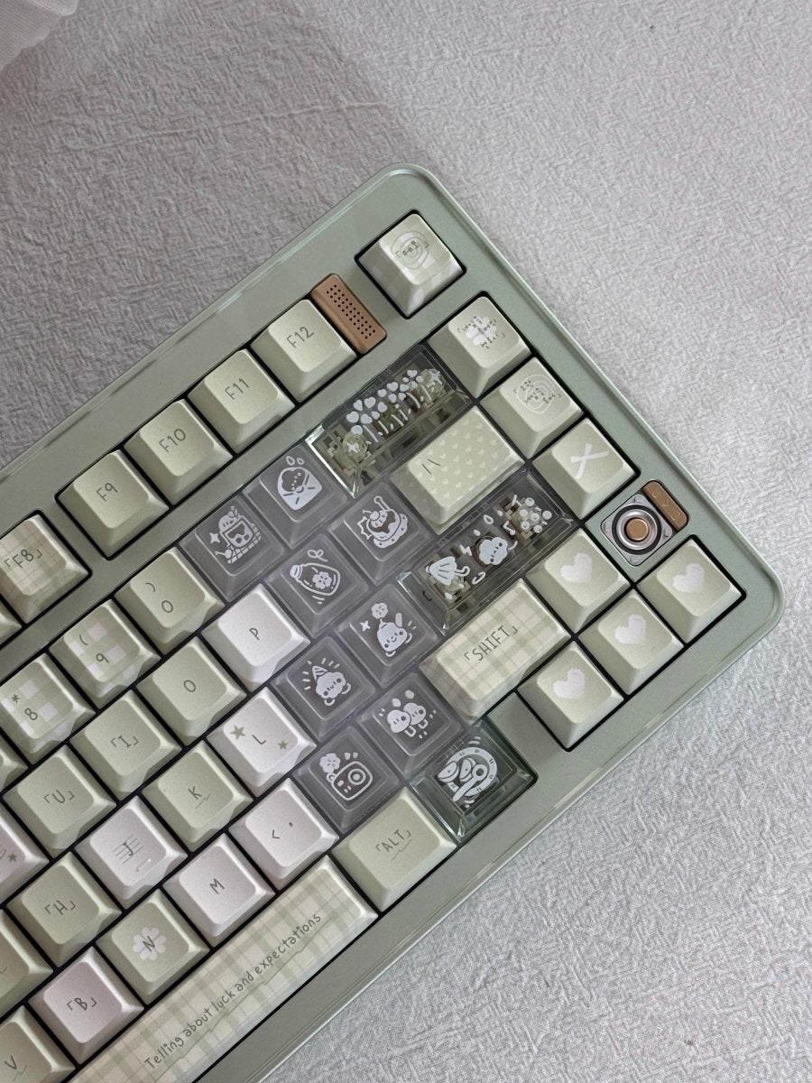 Cute Green Matcha Pastel Artisan Keycap Set - KeyArtisan