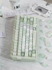 Cute Green Matcha Pastel Artisan Keycap Set - KeyArtisan