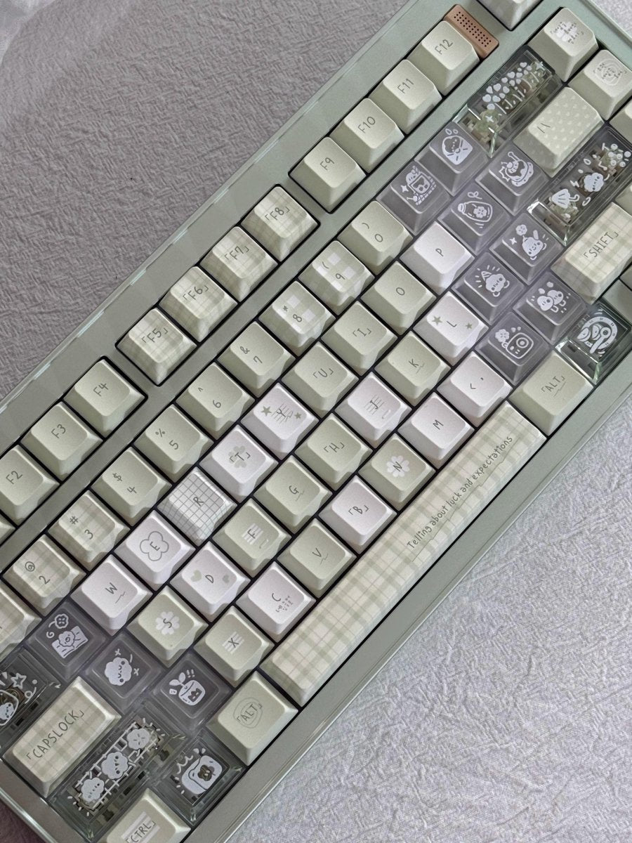 Cute Green Matcha Pastel Artisan Keycap Set - KeyArtisan