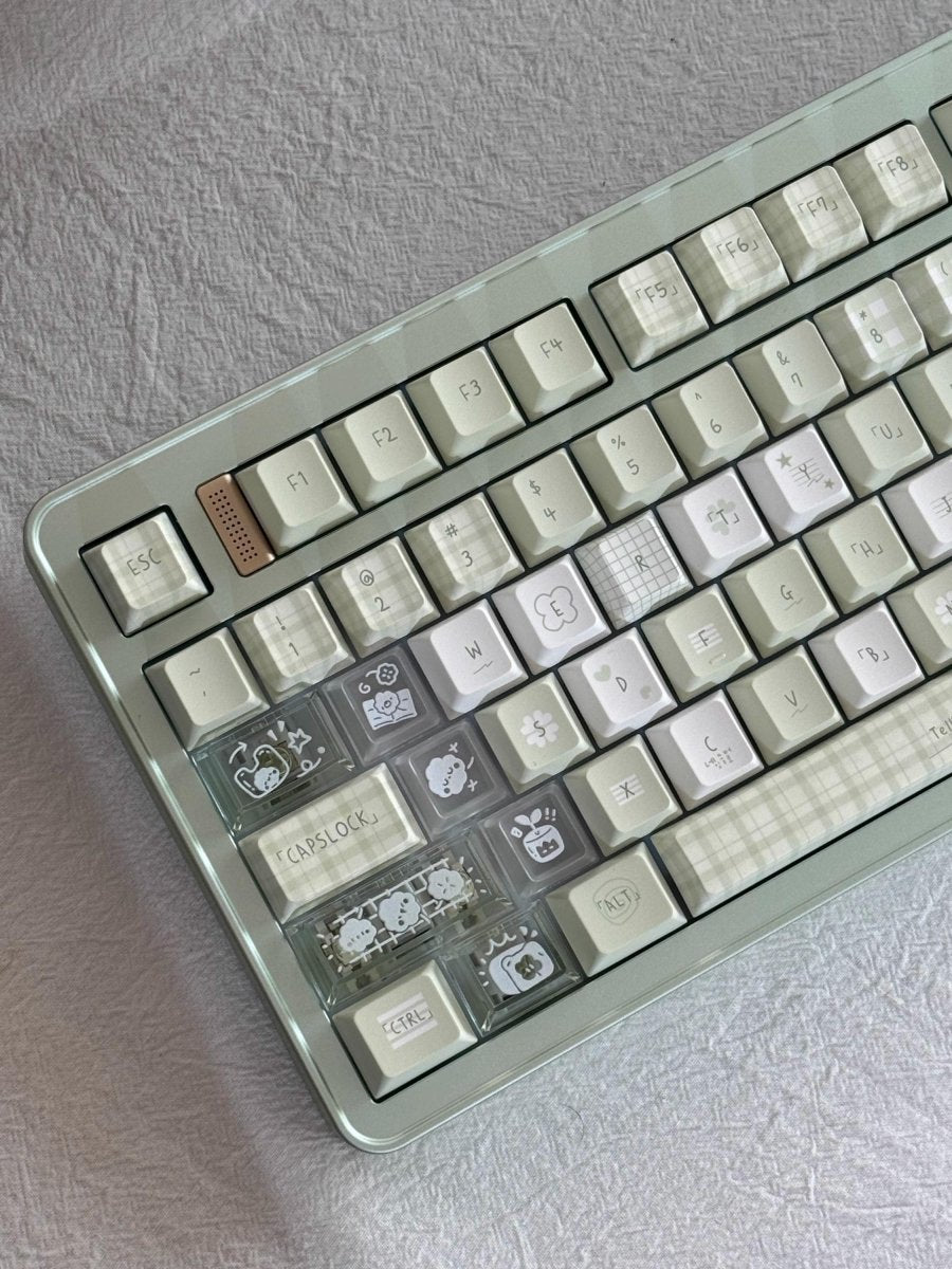 Cute Green Matcha Pastel Artisan Keycap Set - KeyArtisan