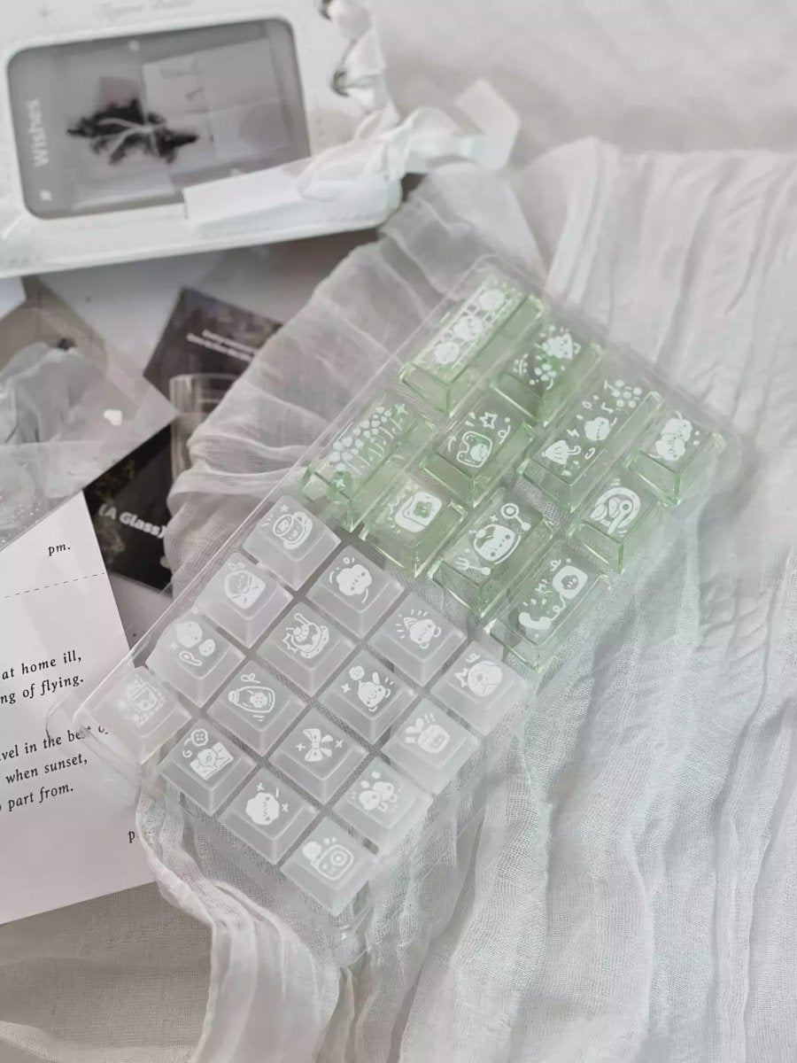 Cute Green Matcha Pastel Artisan Keycap Set - KeyArtisan