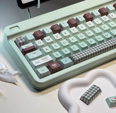 Cute Green Mint Black Chocolate Theme Keycap Set - KeyArtisan