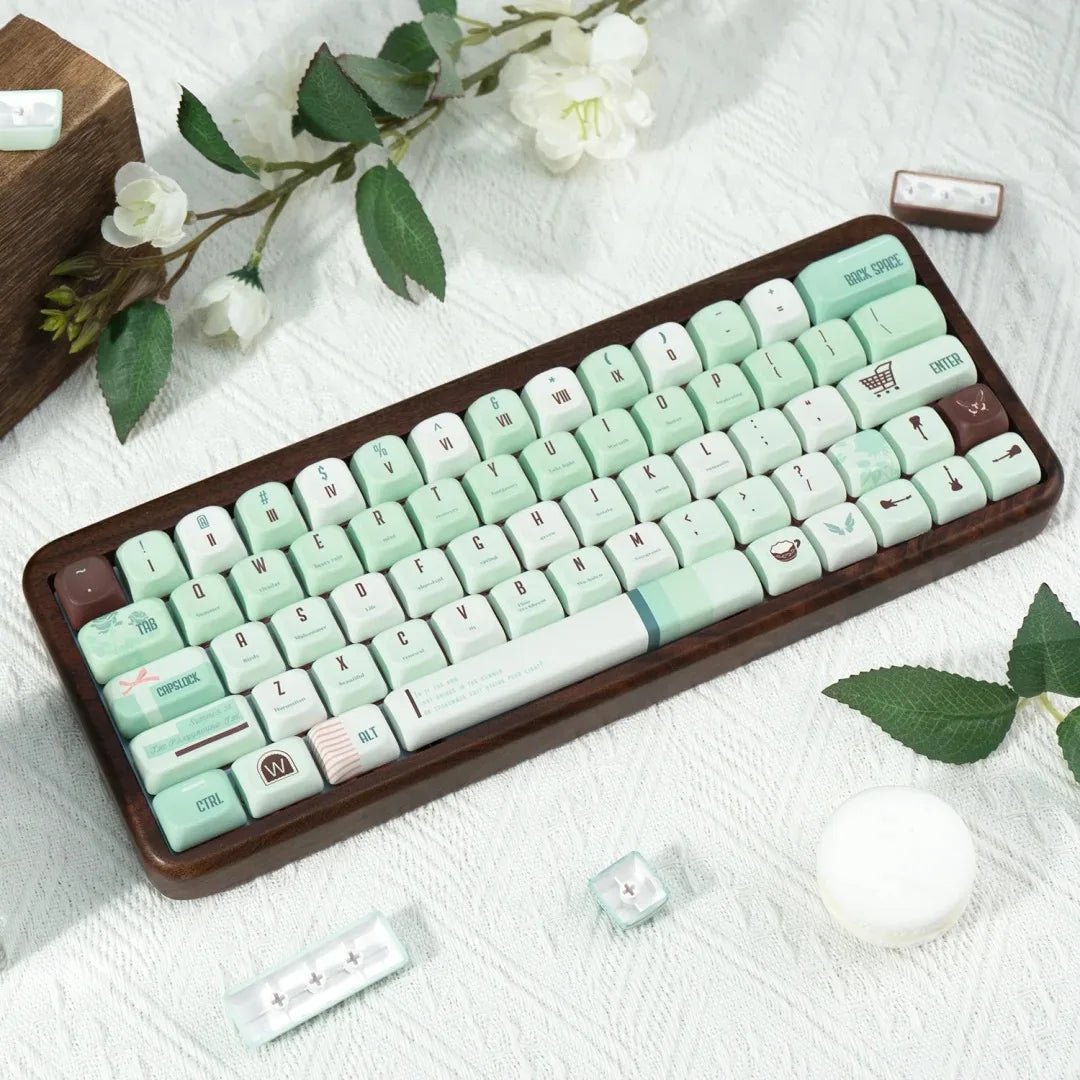 Cute Green Mint Keycap Set - KeyArtisan