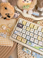Cute Happy Duck Theme Artisan Keycap Set - KeyArtisan