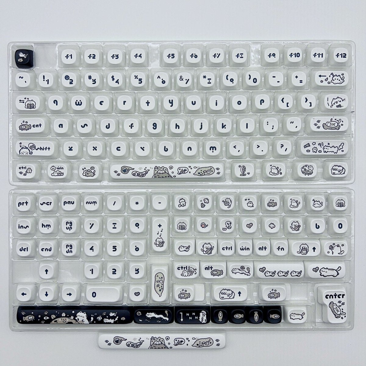 Cute Happy Kitten PBT MOA Keycap Set - KeyArtisan