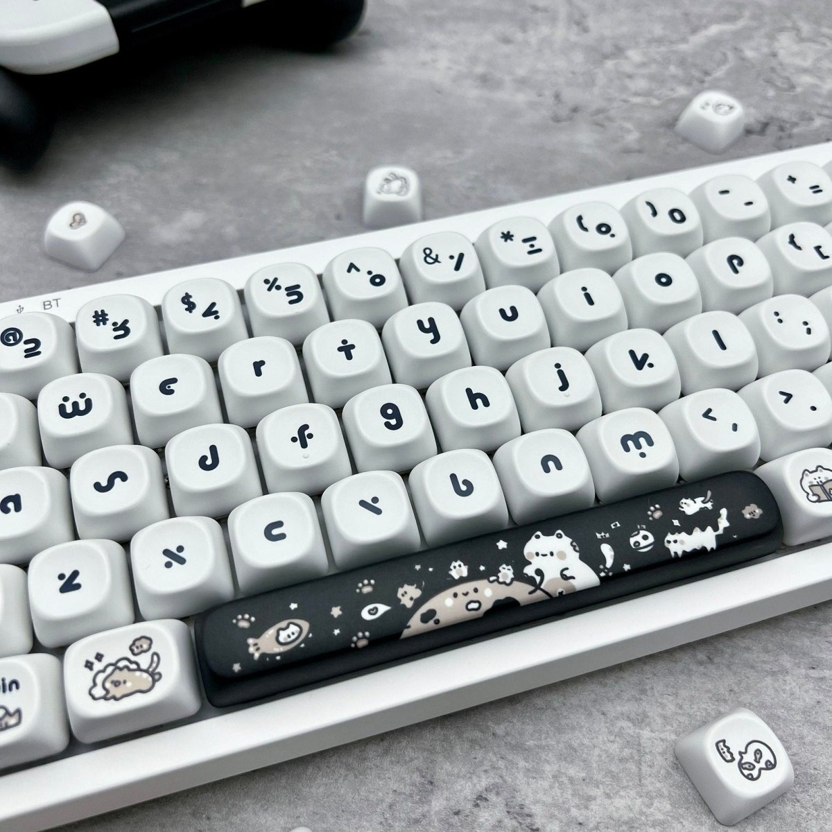 Cute Happy Kitten PBT MOA Keycap Set - KeyArtisan