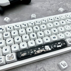 Cute Happy Kitten PBT MOA Keycap Set - KeyArtisan