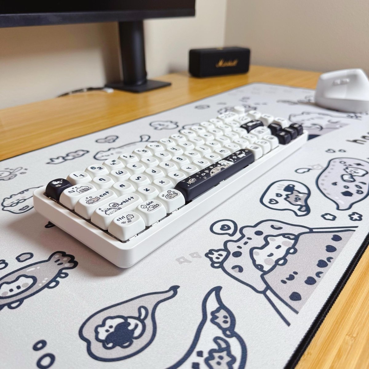 Cute Happy Kitten PBT MOA Keycap Set - KeyArtisan