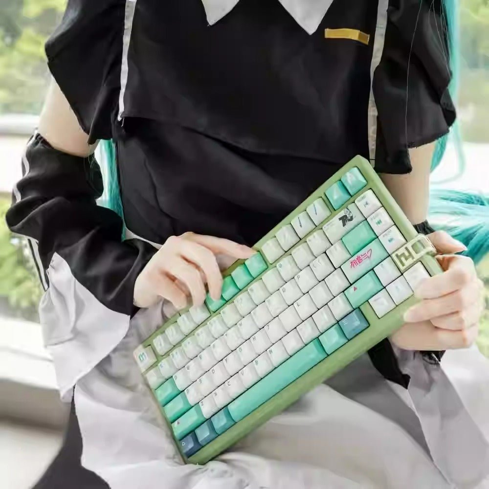 Cute Hatsune Miku Japanese Anime Style Keycap Set - KeyArtisan