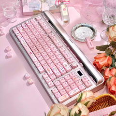 Cute Jelly Cat Theme Pink Keycap Set - KeyArtisan