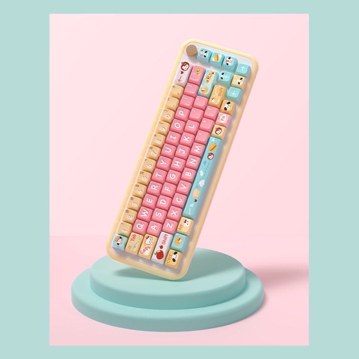 Cute Kitty Puppy Toast Theme Keycap Set - KeyArtisan