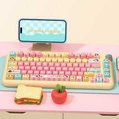 Cute Kitty Puppy Toast Theme Keycap Set - KeyArtisan