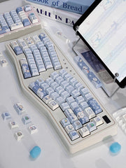 Cute Kitty's Life Theme Blue Cat Keycap Set - KeyArtisan