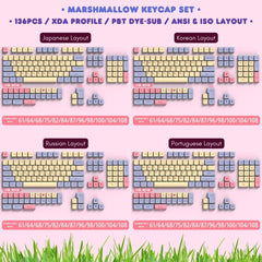 Cute Marsmallow Theme PBT XDA Keycap Set - KeyArtisan