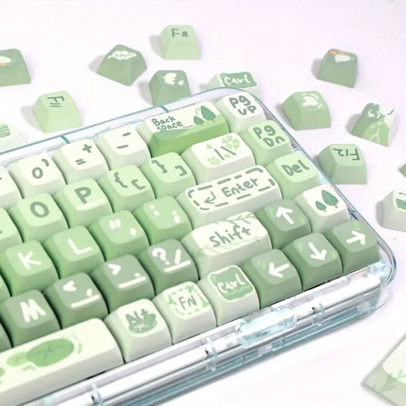 Cute Matcha Green Gradient PBT XDA Keycap Set - KeyArtisan