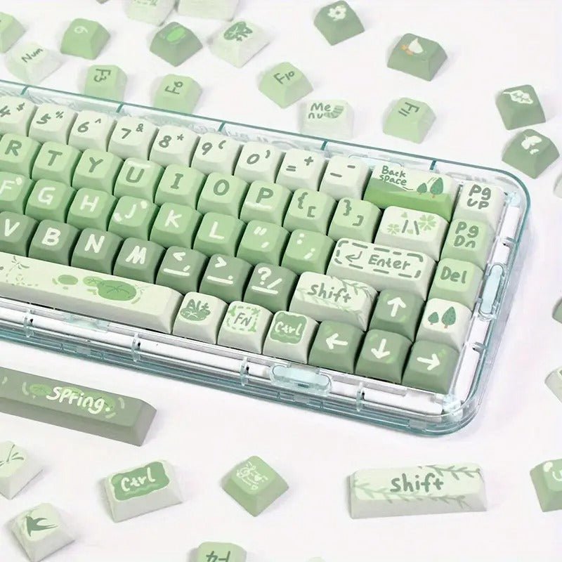Cute Matcha Green Gradient PBT XDA Keycap Set - KeyArtisan