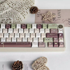 Cute Matcha Latte Coffee Theme Keycap Set - KeyArtisan