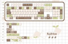 Cute Matcha Latte Coffee Theme Keycap Set - KeyArtisan