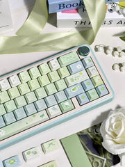 Cute Matcha Tea Theme Green Gradient Keycap Set - KeyArtisan