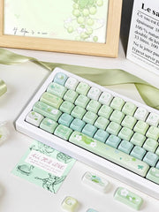 Cute Matcha Tea Theme Green Gradient Keycap Set - KeyArtisan