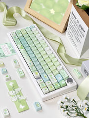 Cute Matcha Tea Theme Green Gradient Keycap Set - KeyArtisan