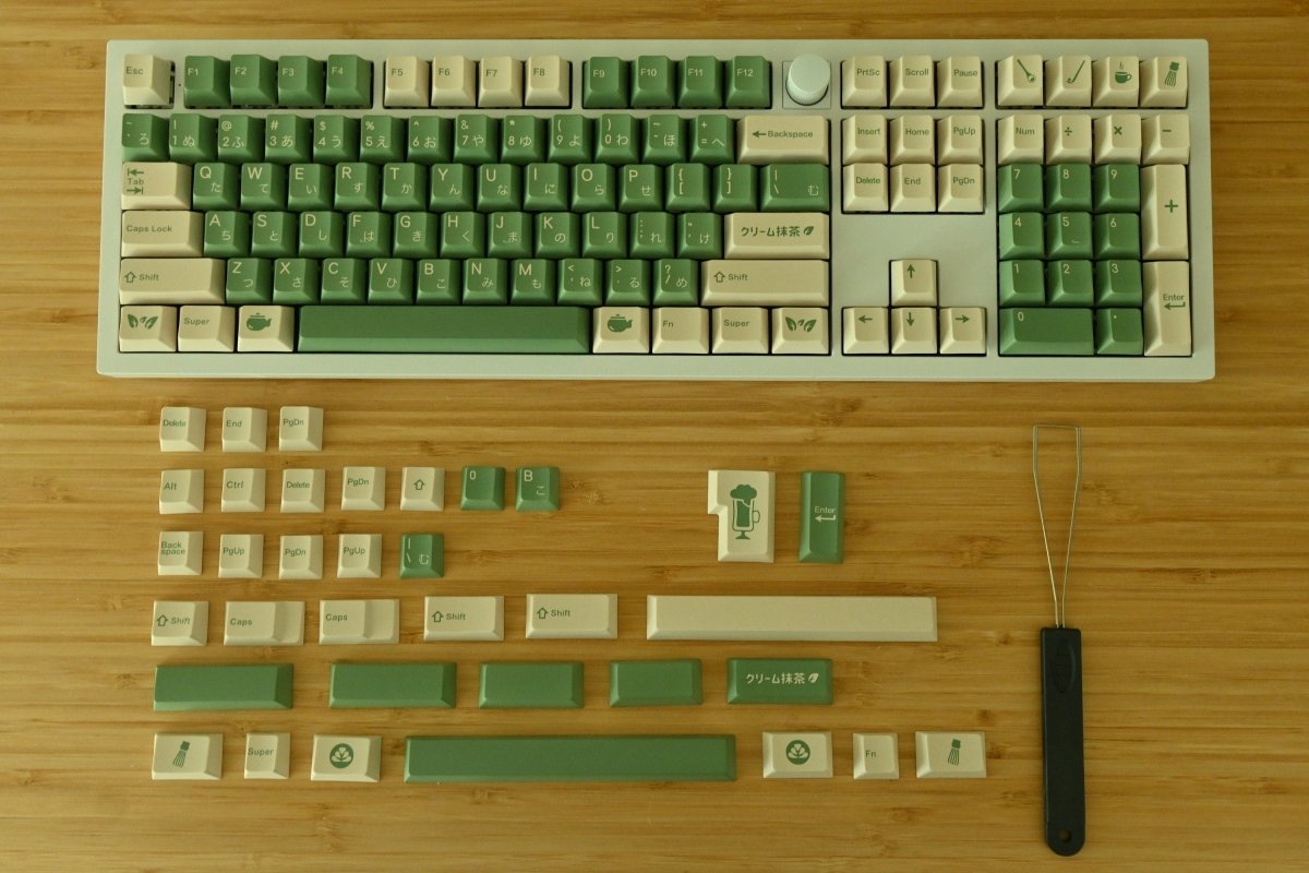 Cute Matcha Tea Theme Green Keycap Set - KeyArtisan