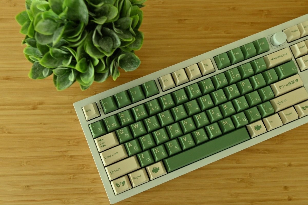 Cute Matcha Tea Theme Green Keycap Set - KeyArtisan