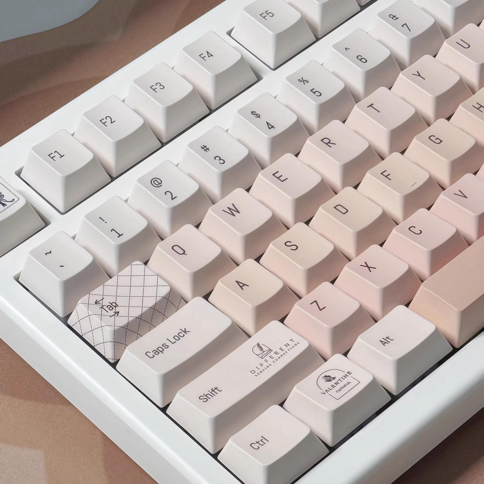 Cute Minimalistic Pastel Gradient Keycap Set - KeyArtisan
