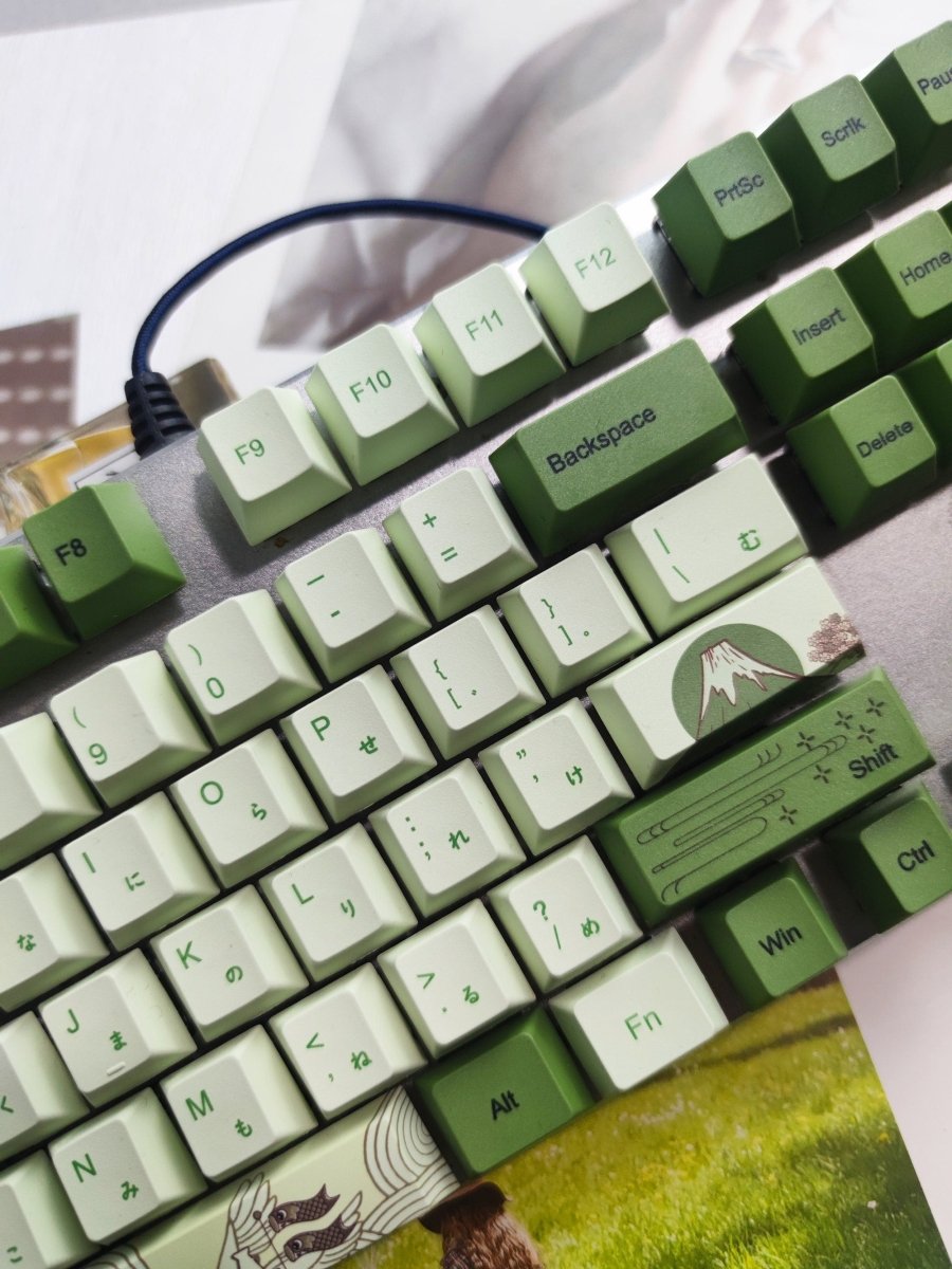 Cute Mint Green Matcha Keycap Set - KeyArtisan