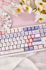 Cute Moonlight Bunny Theme PBT MOA Keycap Set - KeyArtisan