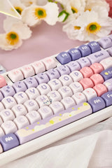 Cute Moonlight Bunny Theme PBT MOA Keycap Set - KeyArtisan