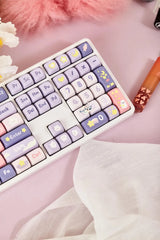 Cute Moonlight Bunny Theme PBT MOA Keycap Set - KeyArtisan