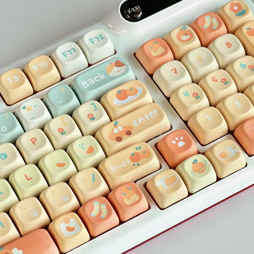 Cute Orange Soda Theme Artisan Keycap Set - KeyArtisan