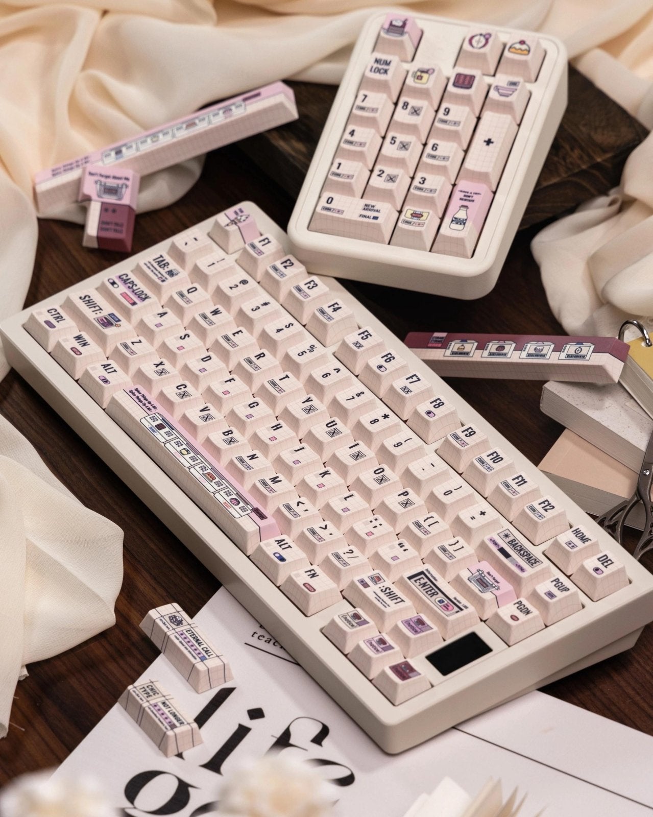 Cute Pastel Dessert & Code Theme Keycap Set - KeyArtisan