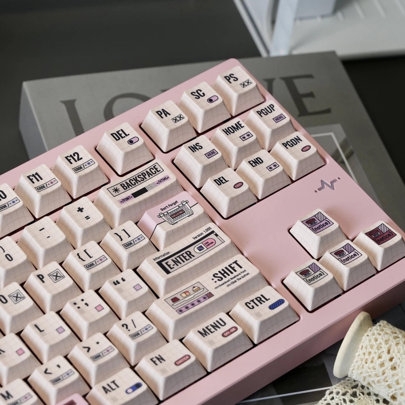 Cute Pastel Dessert & Code Theme Keycap Set - KeyArtisan