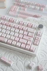 Cute Pink Bear Postcard Artisan Keycap Set - KeyArtisan